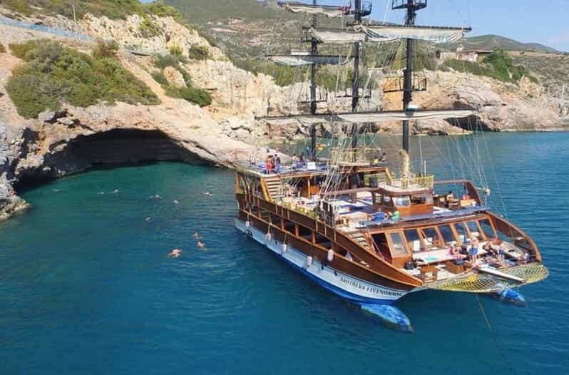 Alanya: Catamaran Boat Tour with Snorkeling and BBQ Lunch - Cruising the Turkish Riviera: caves, bays, and the Cleopatra Beach stop