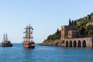 Alanya Pirate Boat with Lunch and Drinks - Cruise past the icons: Red Tower, shipyard, and the Cleopatra connection