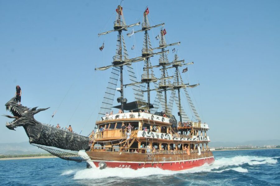 City of Side: Dolphin Island Boat Tour with BBQ & Foam Party - Manavgat Bosphorus: Sea on one side, river on the other