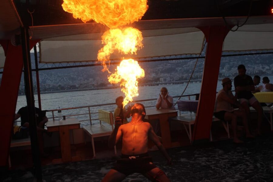 From Alanya: Night Safari Tour with Dinner and Boat Tour - Boat-Time Details: Swim, Animations, and the Foam Party Pace