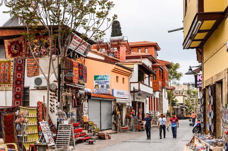 From Side: Antalya City Tour w/Boat Trip, Old Town&Waterfall - Kaleiçi Old Town with a guide: Hadrian’s Gate, the Clock Tower, and cobblestones with context