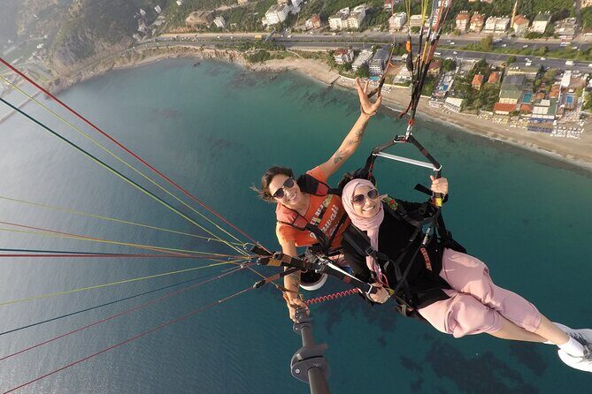Halal Tandem Paragliding With Licensed Woman Pilot in Alanya - Kleopatra Beach views: what the air looks like in Alanya