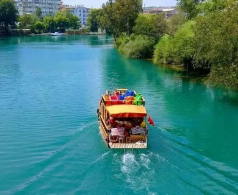 Manavgat River Cruise & Bazaar +Waterfall Tour: Side, Alanya - Manavgat River Cruise: the cool, unusual swim stop