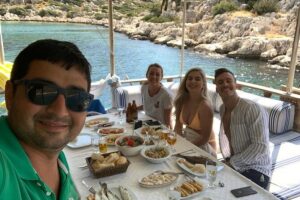 Private Boat Trip to Kas Islands including BBQ Lunch - Guvercin (Pigeon) Island: birds, a shark stone sculpture, and real swimming time