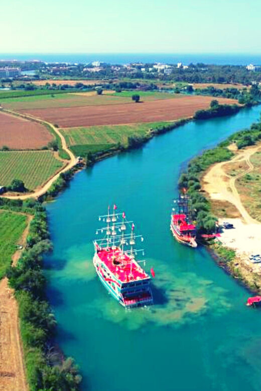 Side: Dolphin Island Boat Tour with BBQ Lunch - From Side pickup to Manavgat River port: the day starts smooth