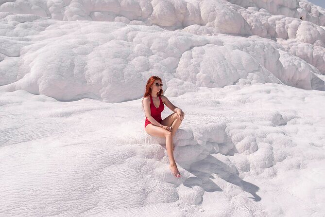 Side Pamukkale Day Trip & Sala Lake Visit w/Meals & Pickup - Pamukkale entry and the Hierapolis feeling: travertines plus ruins